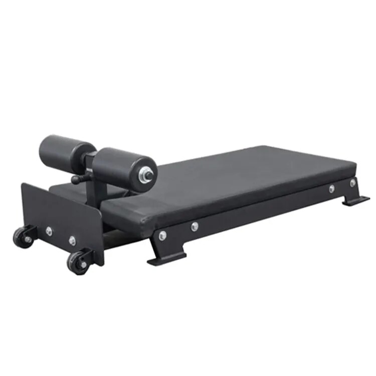 Low-profile black flat nordic hamstring bench