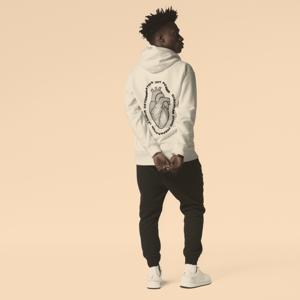 Le Couer Hoodie back modeled by sprinter