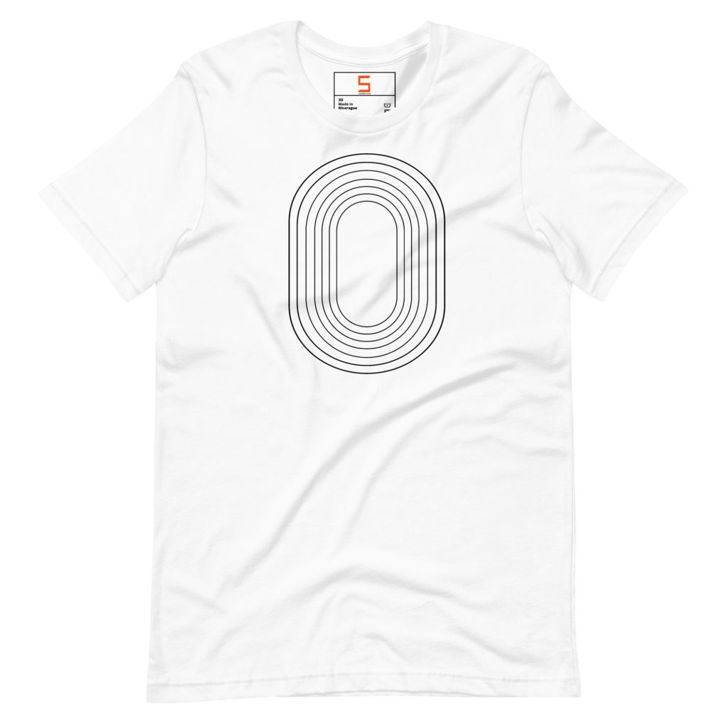Track Oval Tee - White minimal track graphic tshirt